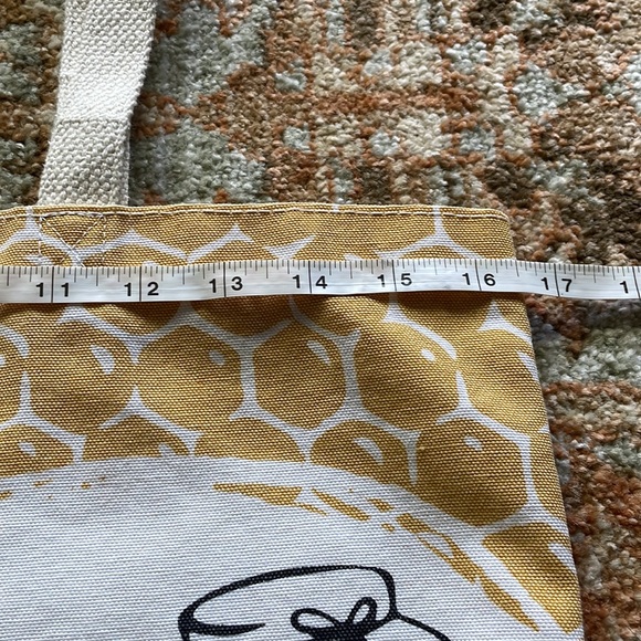 Sweet Honey Honeycomb Printed Cotton Canvas Tote Bag Perfect For Bee Lovers! - Picture 9 of 10